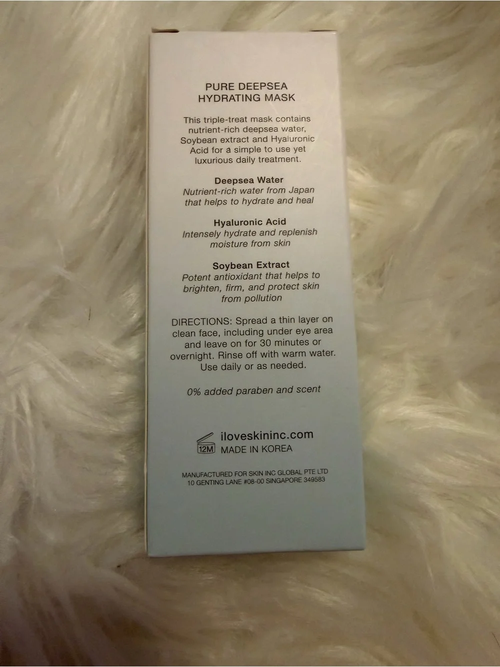 Skin Inc Pure DeepSea Hydrating Mask  New in box and Sealed 30ml 1 oz